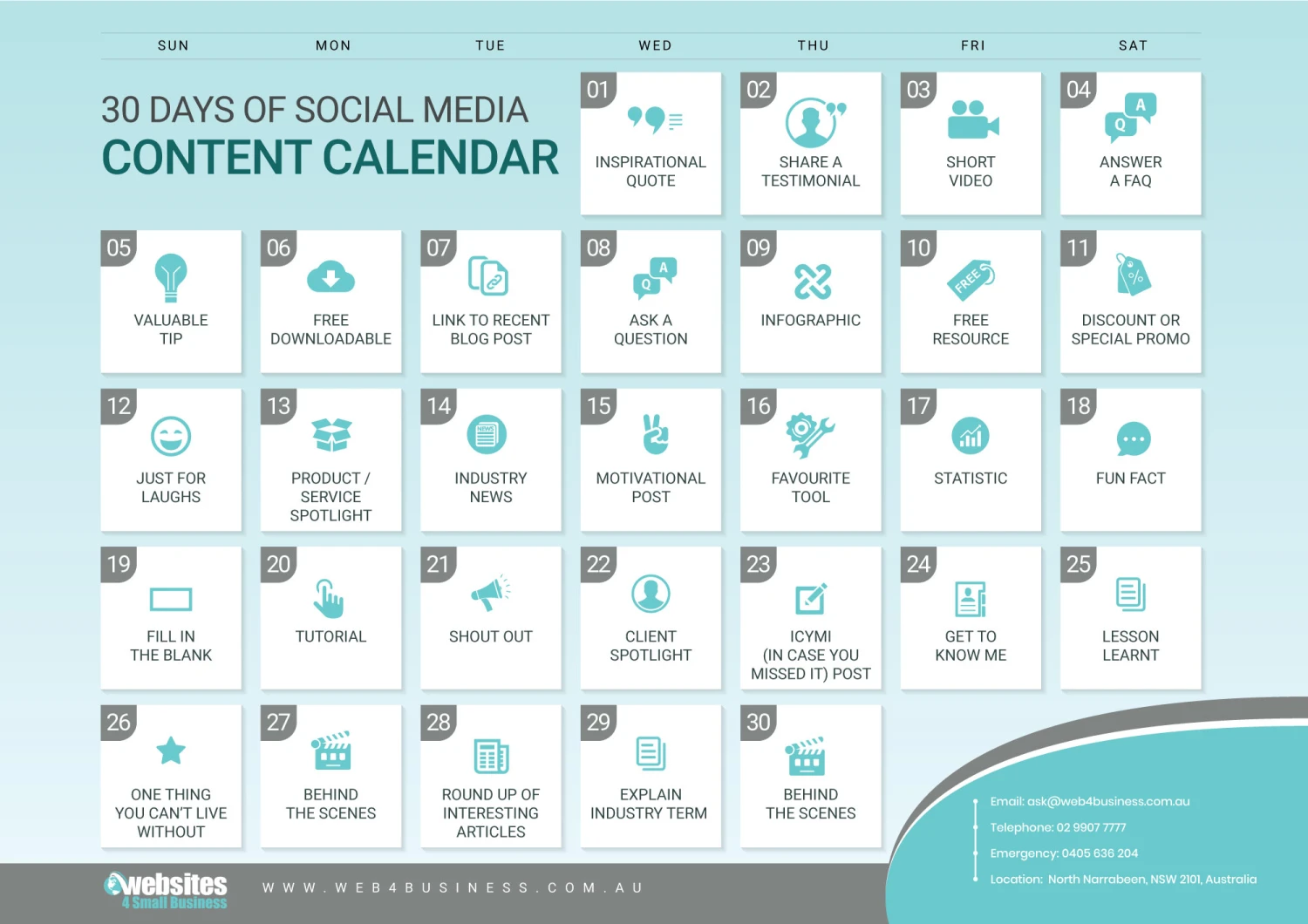 Content calendar